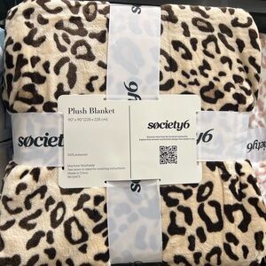 Society6 Leopard Pattern Blanket in Black and Brown